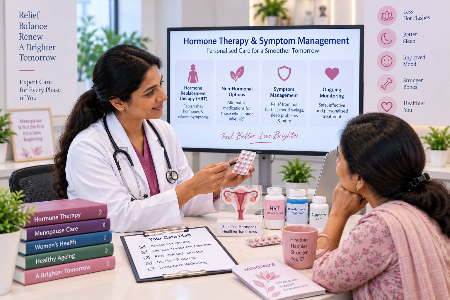 Hormone therapy and symptom management for menopause at Sanjeevini Maternity and Fertility Centre