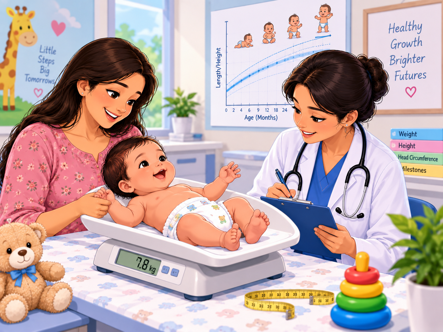 Paediatrician follow-up visit for newborn growth monitoring