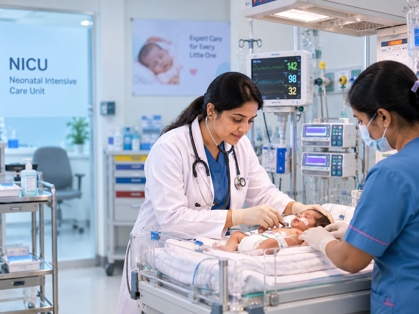 Emergency admission and assessment of critically ill newborn