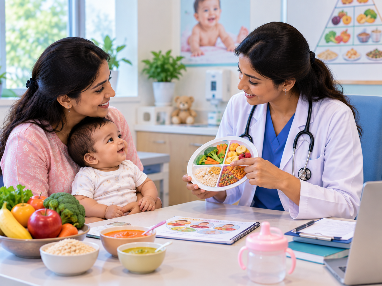 Nutritional counselling session for parents and child