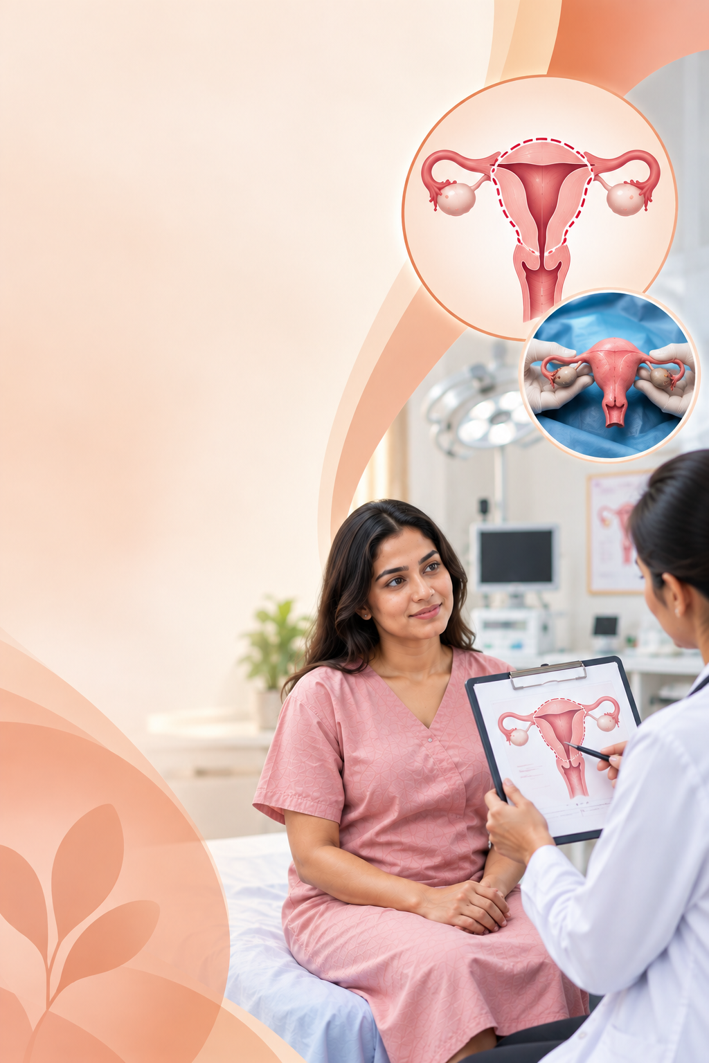 Gynecologist consulting a patient about hysterectomy surgery at Sanjeevini Hospital Raichur