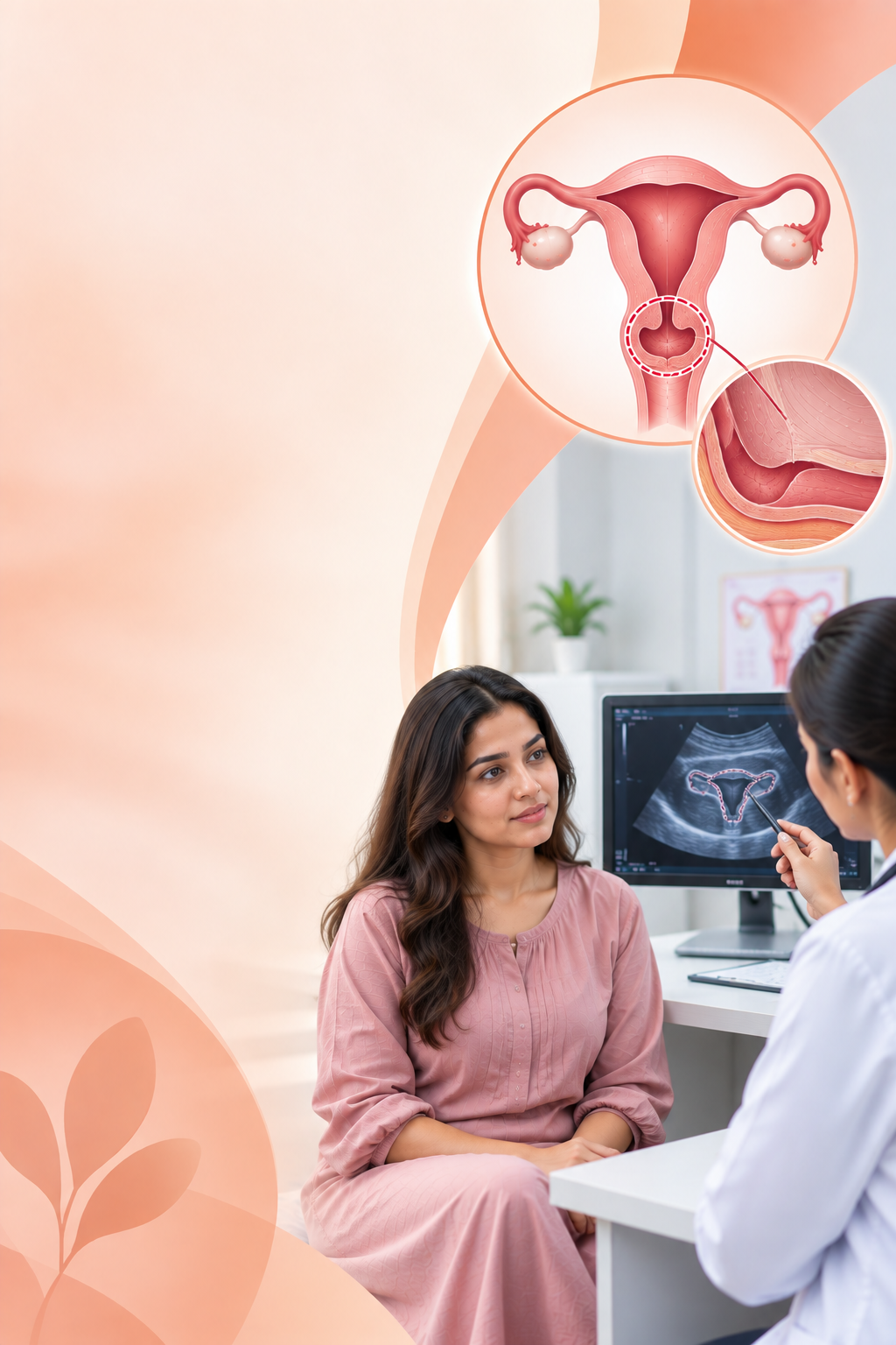 Gynecologist explaining isthmocele cesarean scar defect repair at Sanjeevini Hospital Raichur